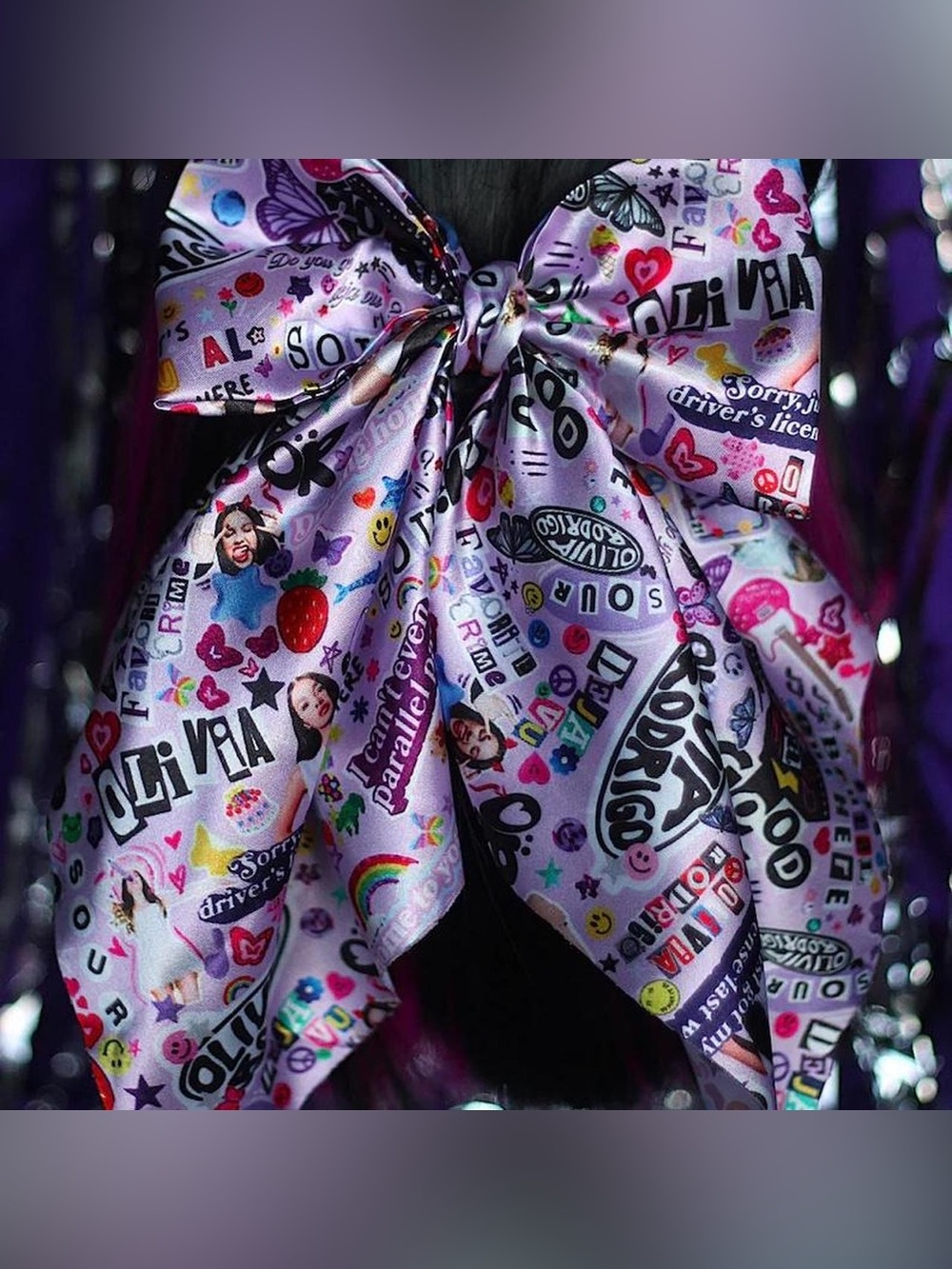 OLIVIA RODRIGO Sour album Oversized hair bow Purple Drivers License OR